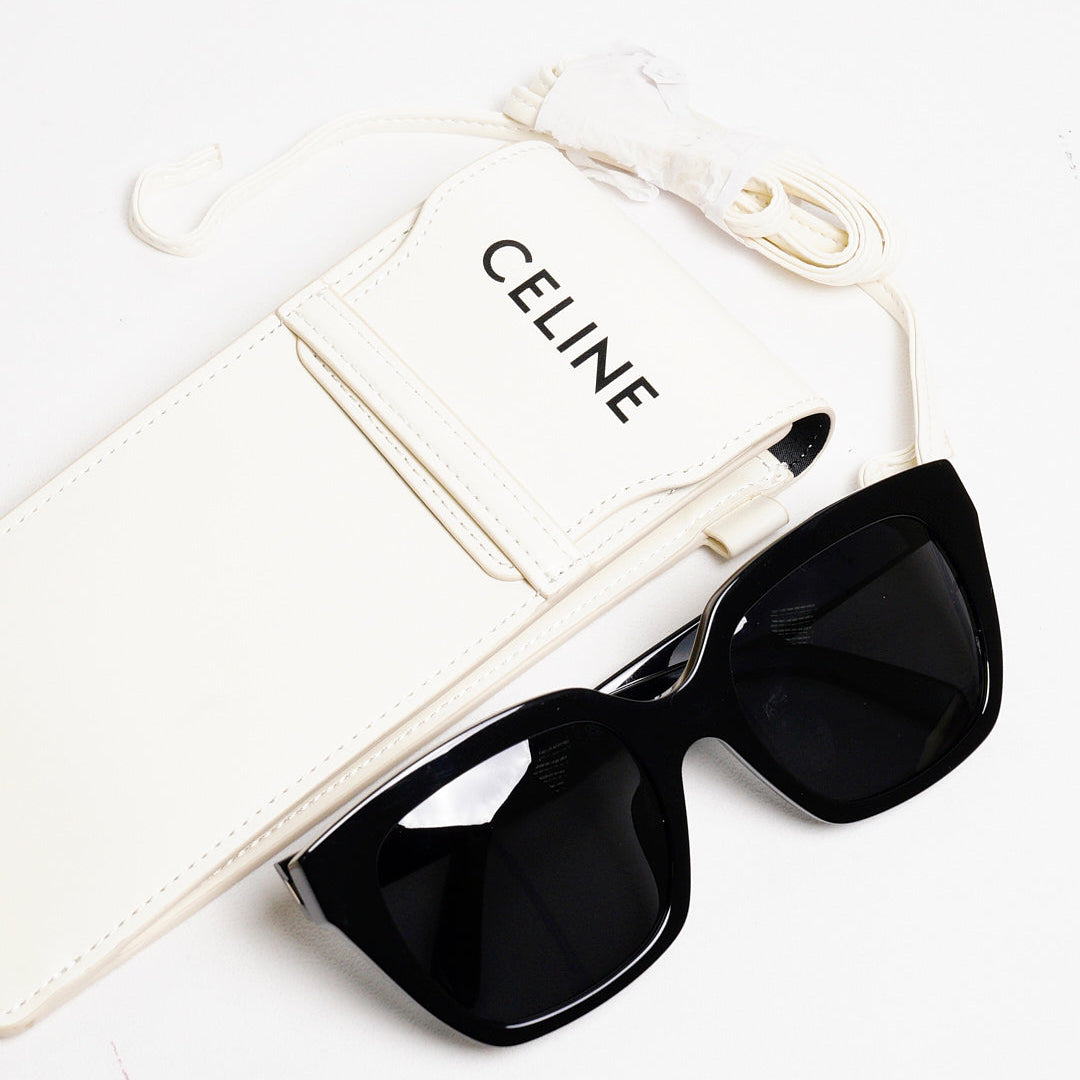 CELINE 亞洲版 時尚黑方框太陽眼鏡 CL40198F 01A 黑框深灰鏡片