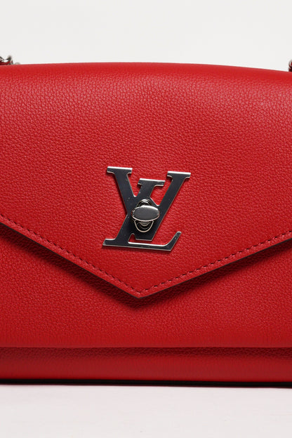 LOUIS VUITTON 牛皮皮革My Lockme BB銀扣鏈帶肩背袋