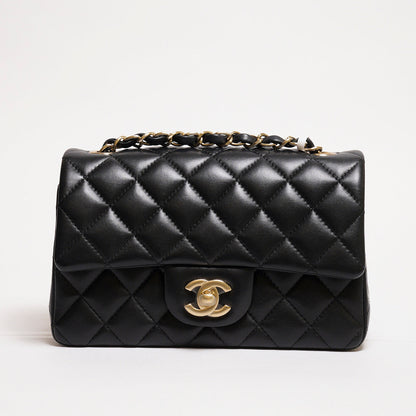 CHANEL 經典口蓋包 Mini CF20 - 黑金23開