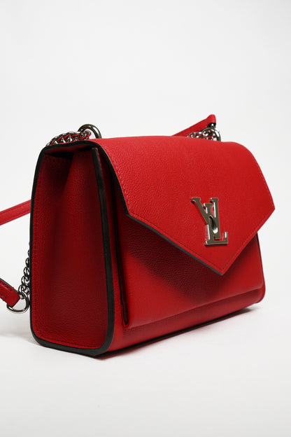 LOUIS VUITTON 牛皮皮革My Lockme BB銀扣鏈帶肩背袋