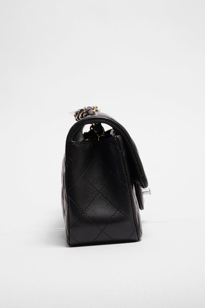 CHANEL 經典口蓋包 Mini CF20 - 黑金23開