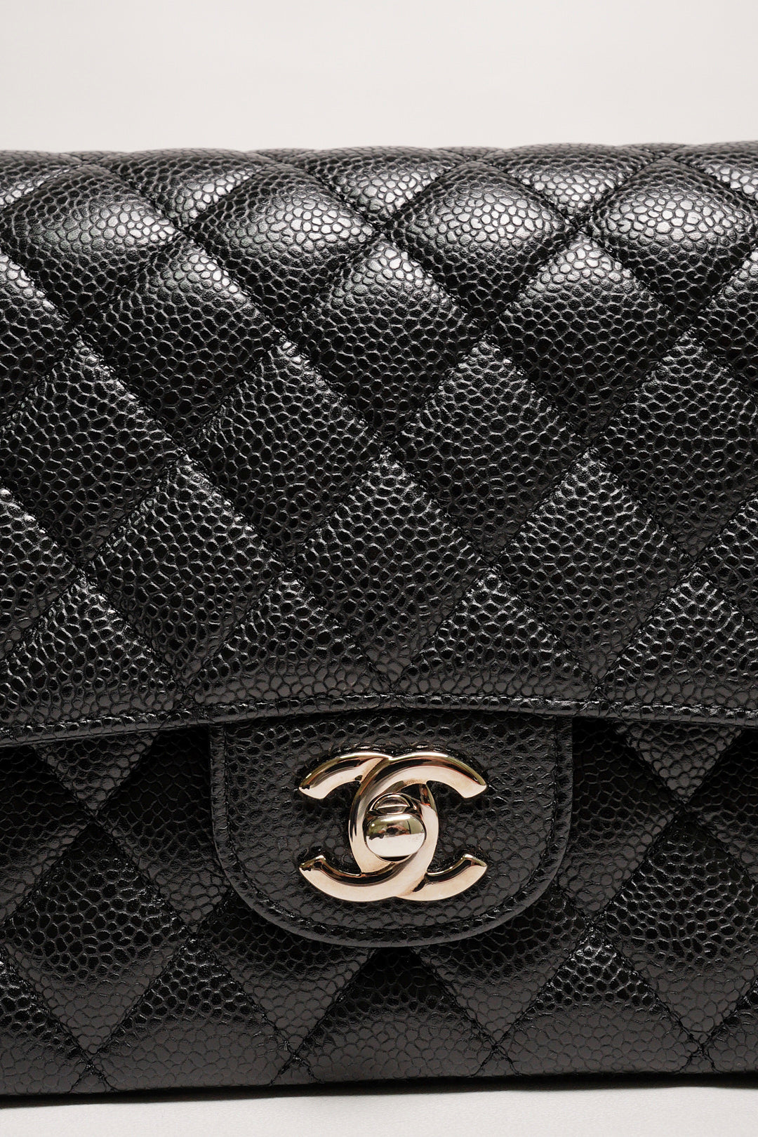 Chanel 香奈兒 荔枝皮黑銀CF25