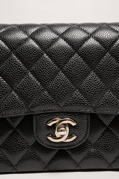 Chanel 香奈兒 荔枝皮黑銀CF25