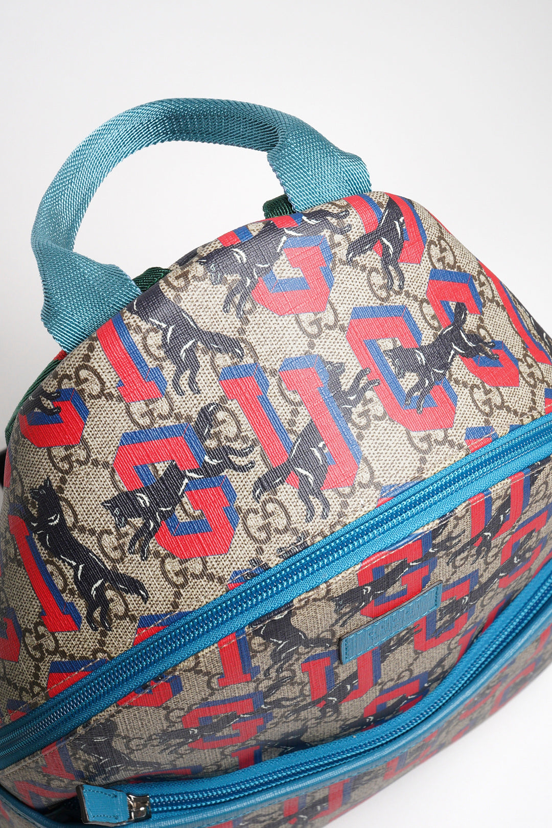 GUCCI GG Supreme 兒童狼紋雙肩包