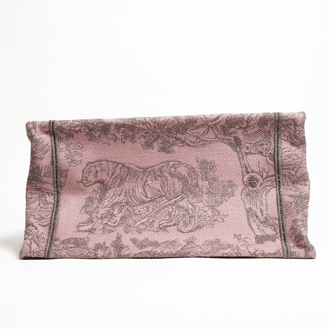 Dior動物園粉色小號Book Tote+送提把粉色絲巾