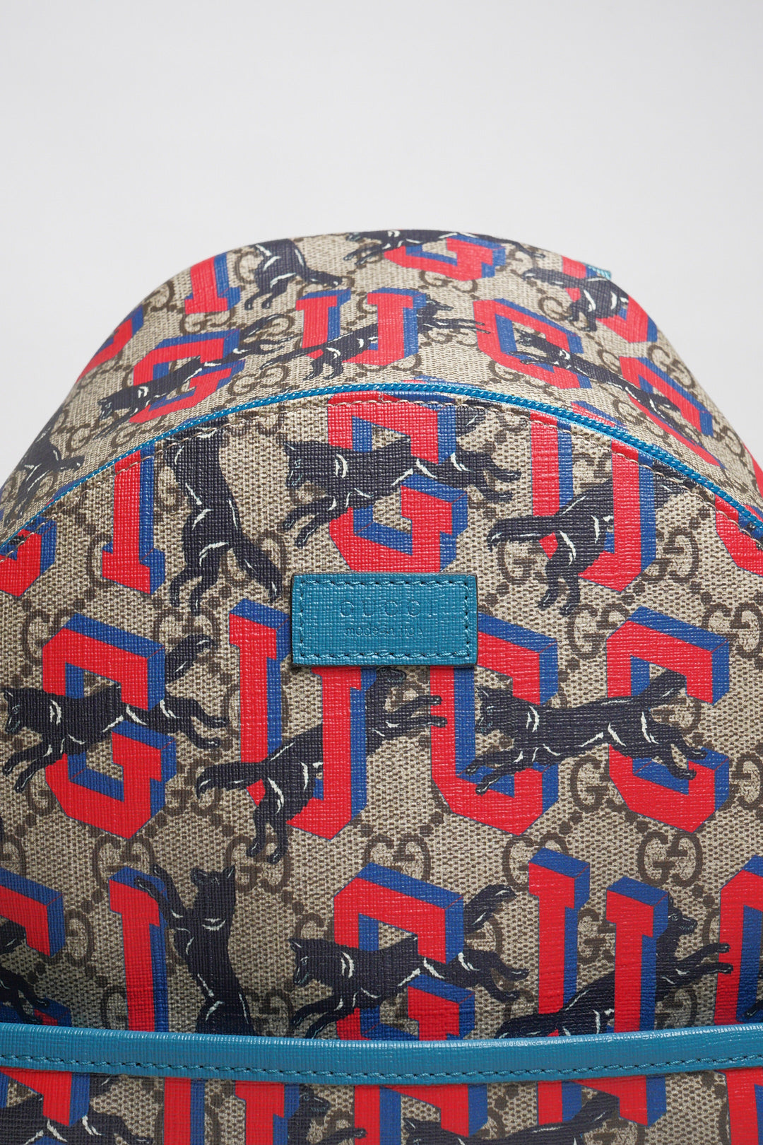 GUCCI GG Supreme 兒童狼紋雙肩包