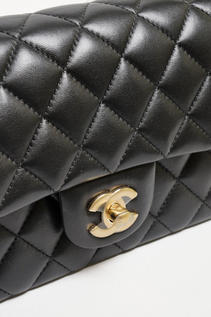 CHANEL 經典口蓋包 Mini CF20 - 黑金23開