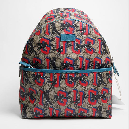 GUCCI GG Supreme 兒童狼紋雙肩包