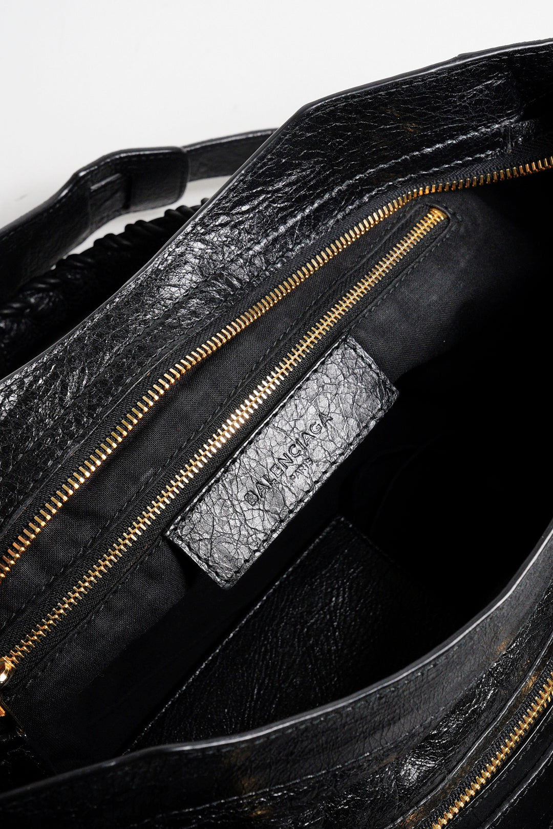 Balenciaga City中號 黑金機車包