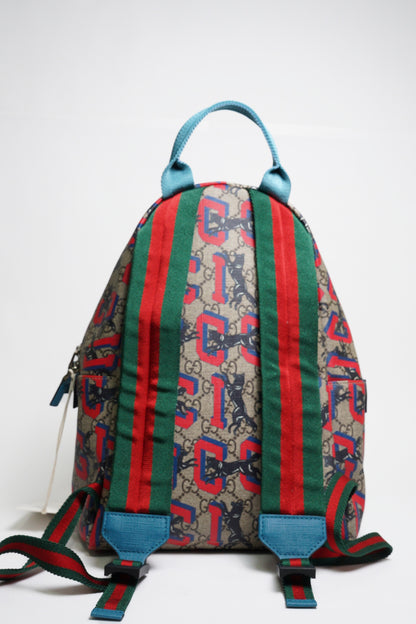GUCCI GG Supreme 兒童狼紋雙肩包