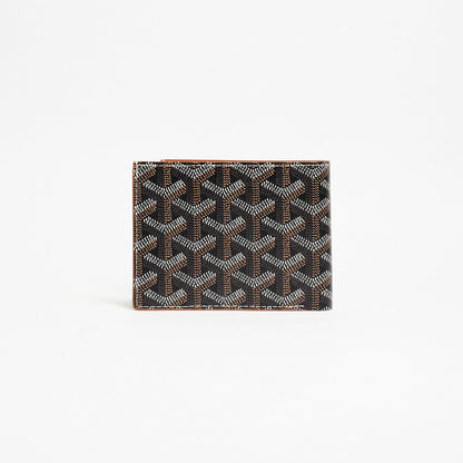 Goyard 男款八卡短夾 (黑棕色）