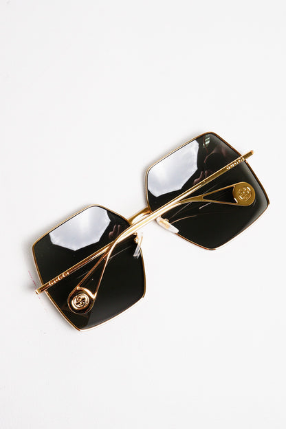 GUCCI金屬鏡框超大太陽鏡