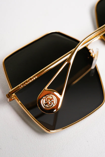 GUCCI金屬鏡框超大太陽鏡