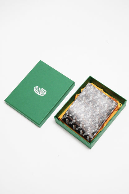 Goyard 男款八卡短夾 (黑棕色）