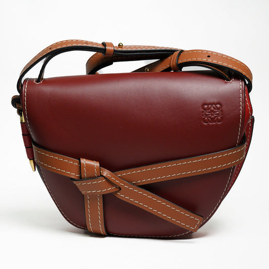 LOEWE GATE SMALL 撞色牛皮斜背包馬鞍包