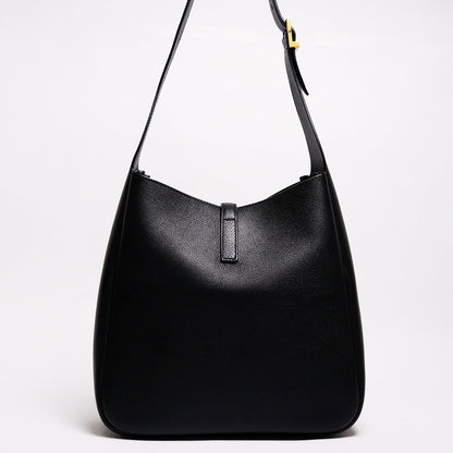 SAINT LAURENT HOBO小號黑色牛皮金扣肩背包 （包況佳）
