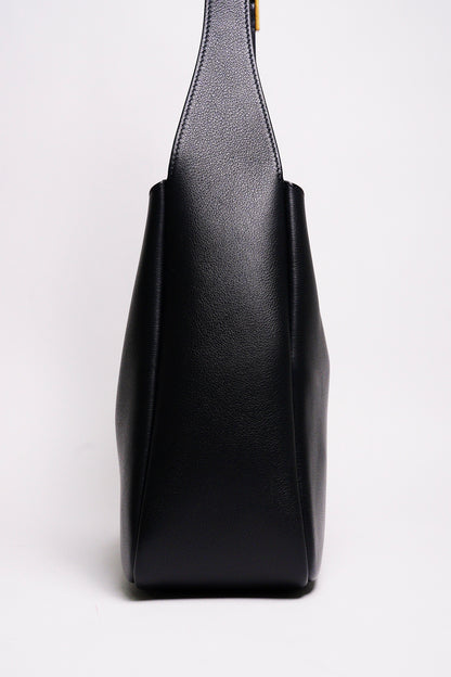 SAINT LAURENT HOBO小號黑色牛皮金扣肩背包 （包況佳）