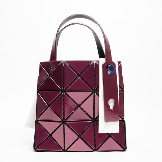 三宅一生 Carat 3x3手提包  鉑金酒紅色