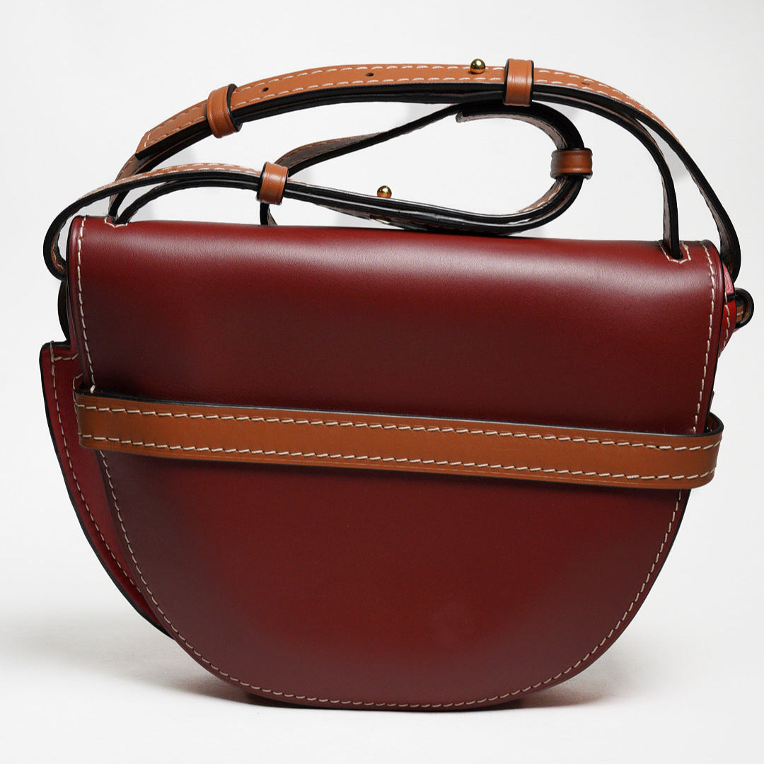 LOEWE GATE SMALL 撞色牛皮斜背包馬鞍包