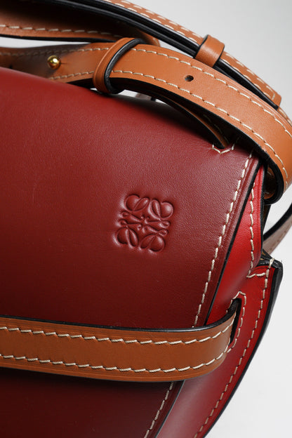 LOEWE GATE SMALL 撞色牛皮斜背包馬鞍包