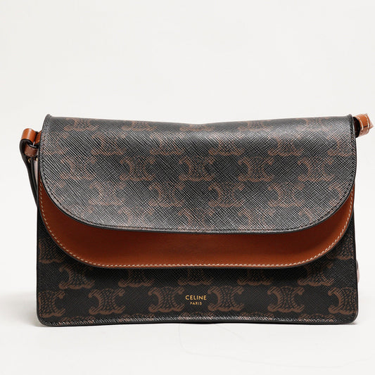 CELINE TRIOMPHE帆布 老花系列WOC斜背包