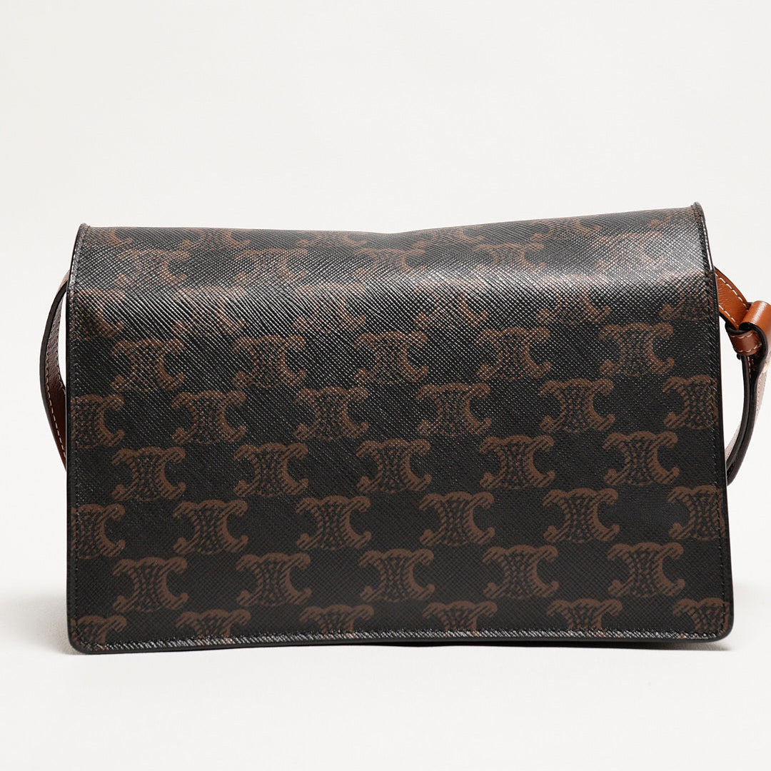 CELINE TRIOMPHE帆布 老花系列WOC斜背包