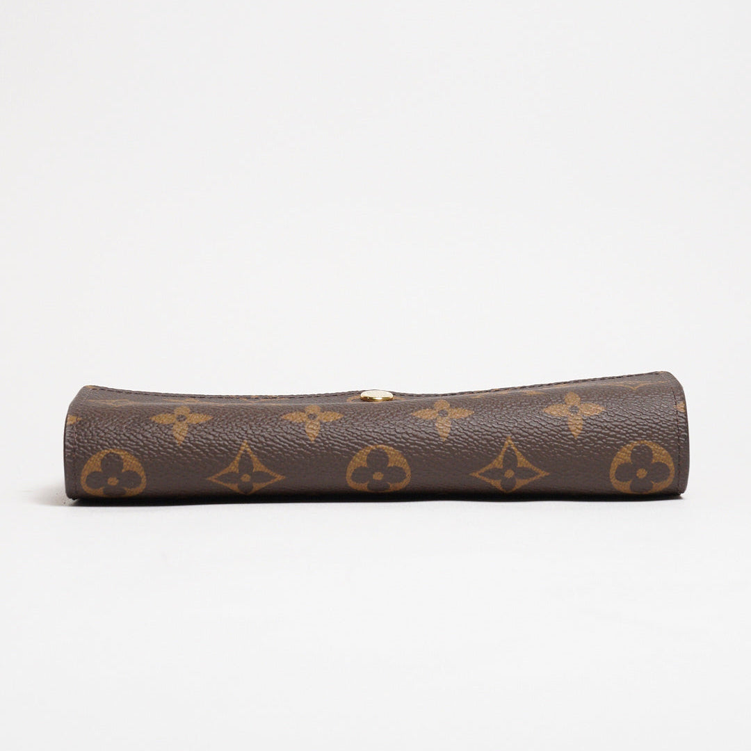 LOUIS VUITTON 老花長夾 Monogram帆布內裡拚色信封式長夾(紅色)