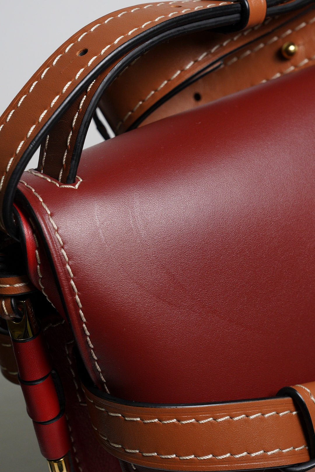 LOEWE GATE SMALL 撞色牛皮斜背包馬鞍包