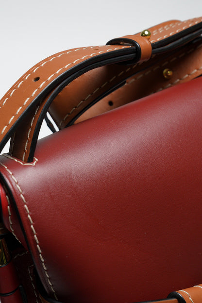 LOEWE GATE SMALL 撞色牛皮斜背包馬鞍包