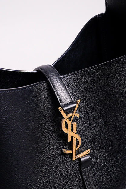 SAINT LAURENT HOBO小號黑色牛皮金扣肩背包 （包況佳）