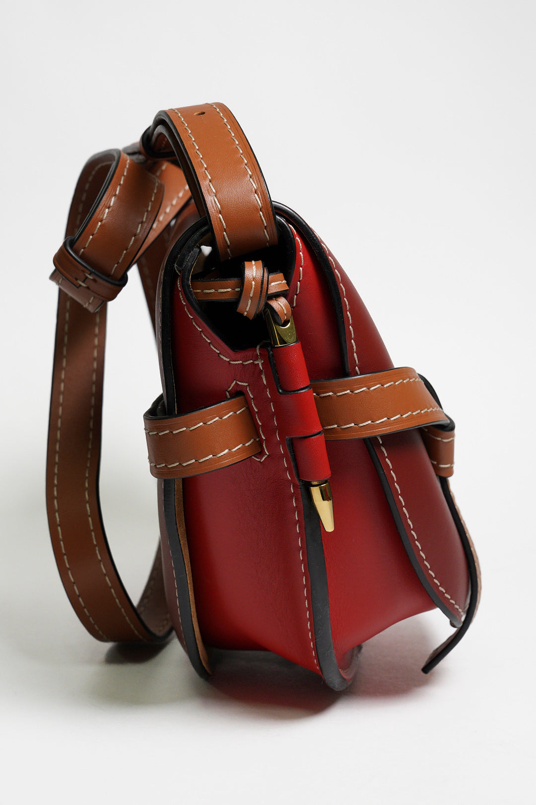 LOEWE GATE SMALL 撞色牛皮斜背包馬鞍包