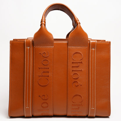 CHLOE 焦糖色牛皮托特包