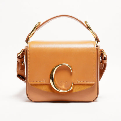 Chloé mini C 小方手提包（焦糖色）