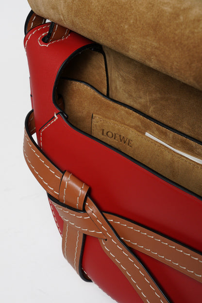 LOEWE GATE SMALL 撞色牛皮斜背包馬鞍包