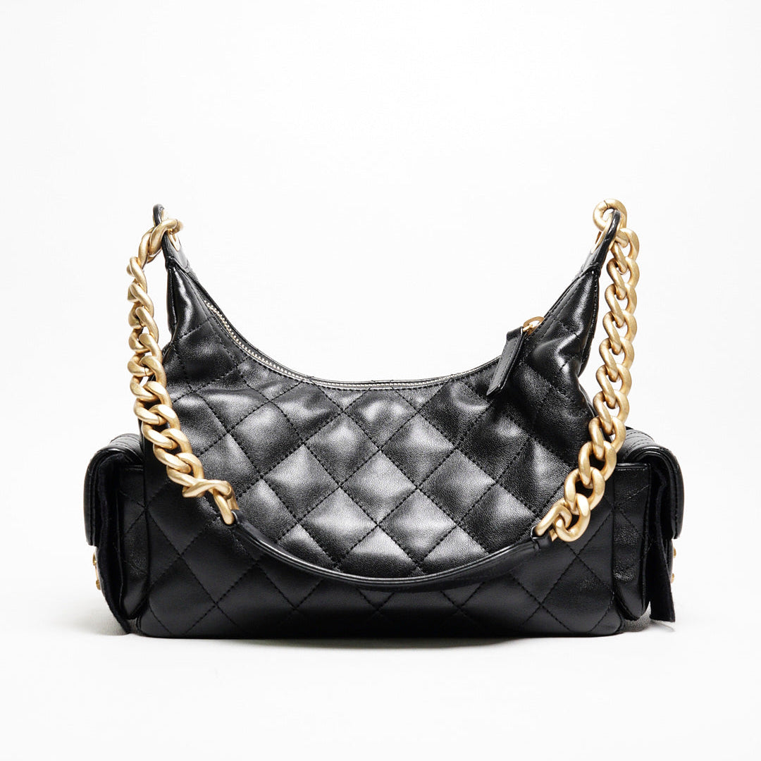 CHANEL 25C Hobo嬉皮包 - 小號黑金