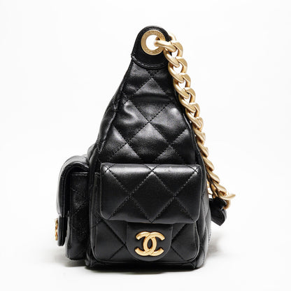 CHANEL 25C Hobo嬉皮包 - 小號黑金