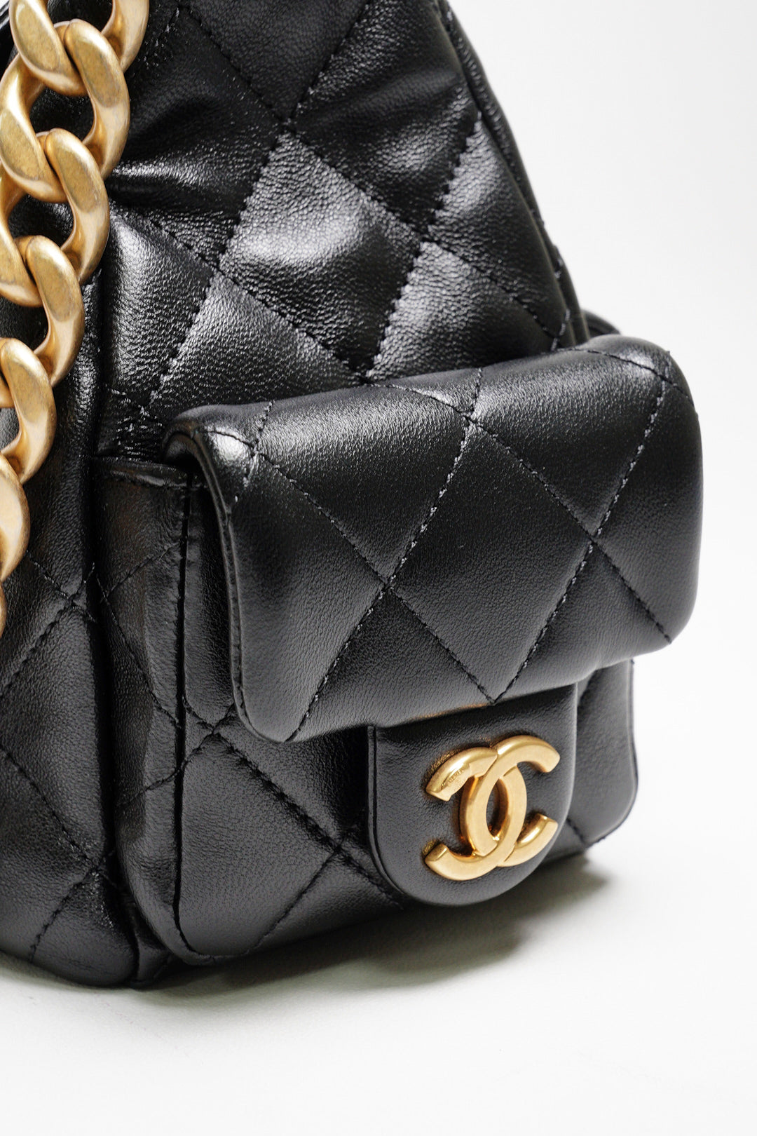CHANEL 25C Hobo嬉皮包 - 小號黑金