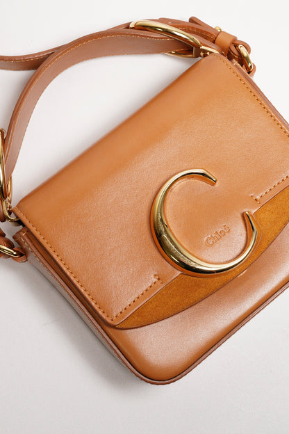 Chloé mini C 小方手提包（焦糖色）