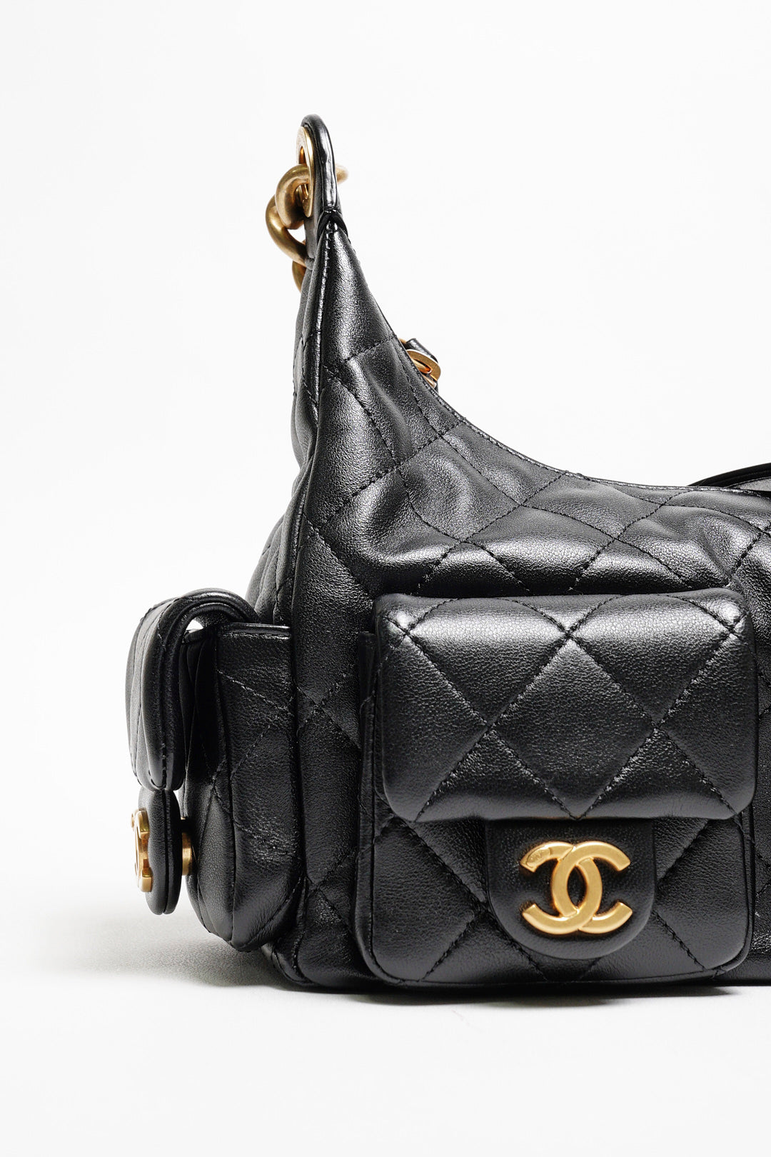CHANEL 25C Hobo嬉皮包 - 小號黑金