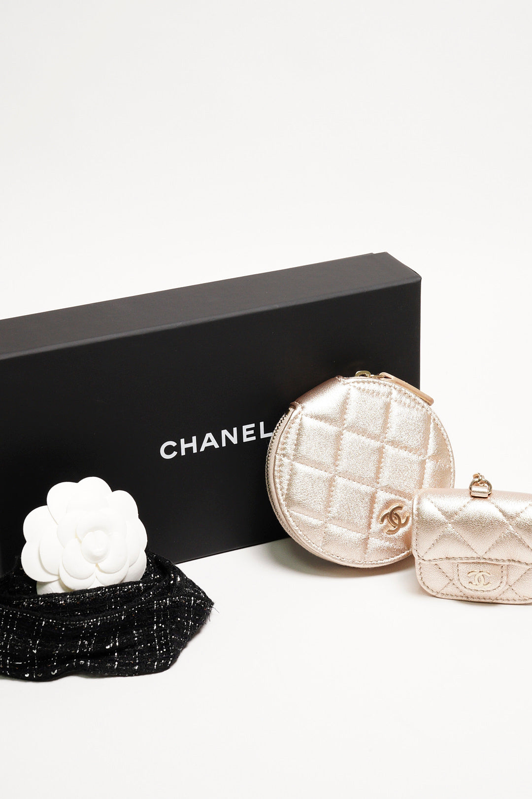 Chanel vip二合一包包 子母掛件腰包（香檳金）