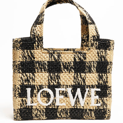 LOEWE 草編籃子 迷你托特包（附背帶）