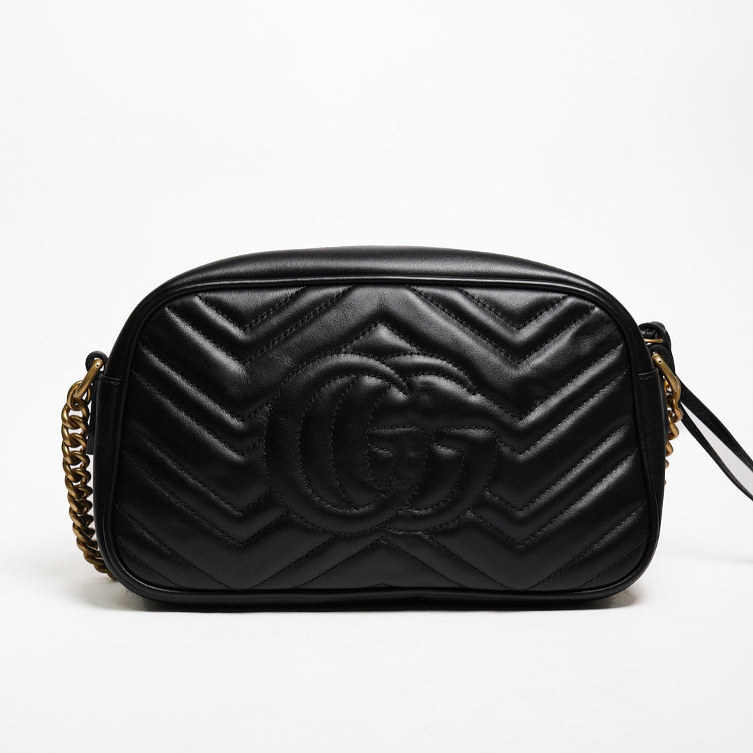 GUCCI Marmont 24相機包 黑金