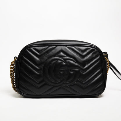 GUCCI Marmont 24相機包 黑金