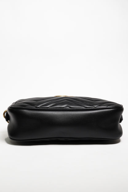 GUCCI Marmont 24相機包 黑金