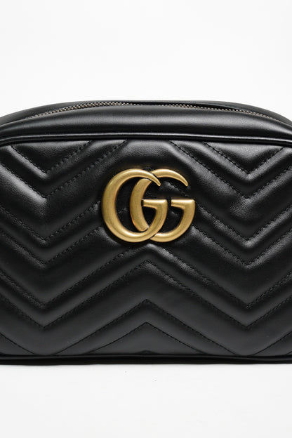 GUCCI Marmont 24相機包 黑金
