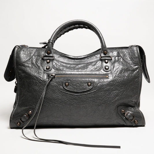 巴黎世家BALENCIAGA S City Edge機車包（水泥灰色）