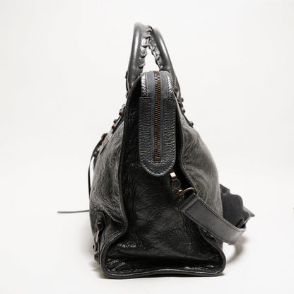 巴黎世家BALENCIAGA S City Edge機車包（水泥灰色）