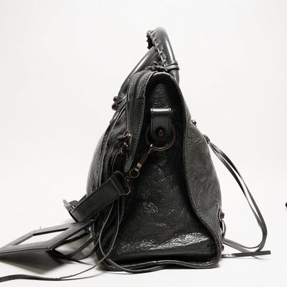 巴黎世家BALENCIAGA S City Edge機車包（水泥灰色）