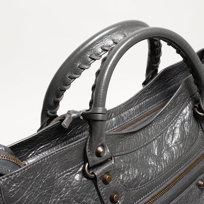 巴黎世家BALENCIAGA S City Edge機車包（水泥灰色）