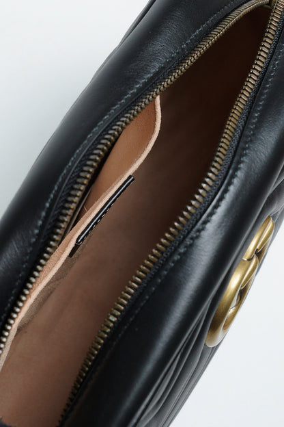 GUCCI Marmont 24相機包 黑金